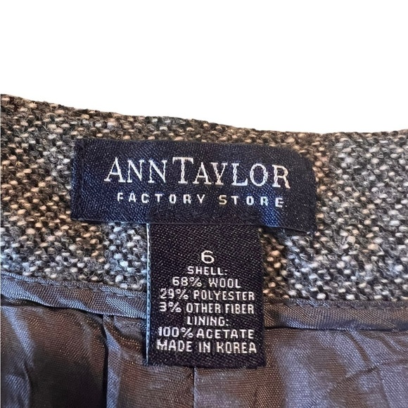 Ann Taylor Chevron Grey Wool Blend Mid Rise Trousers Womens Size 6 Fully Lined - Picture 9 of 15